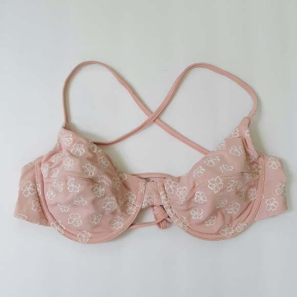 For Love And Lemons Embroidered Bikini Top
